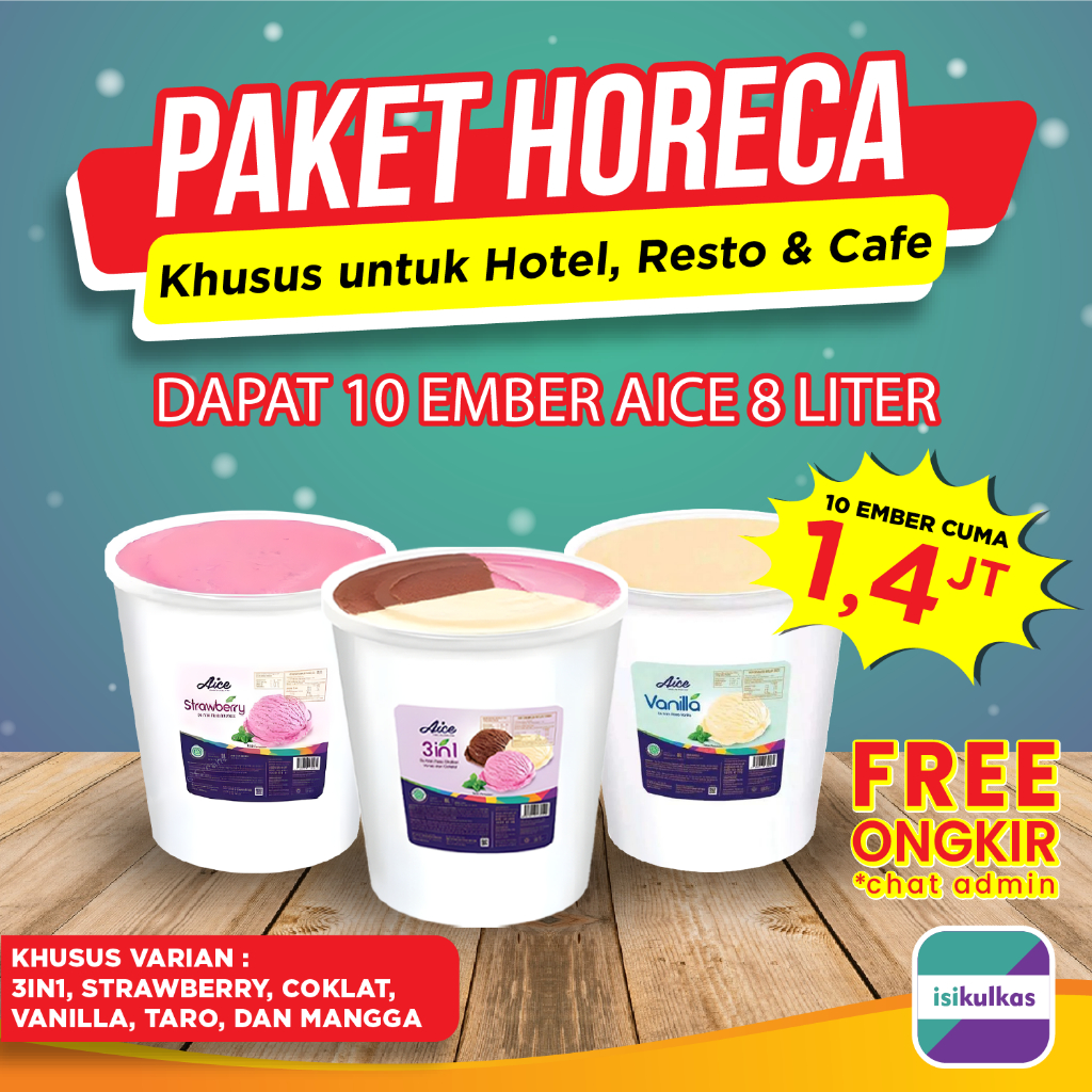 

PAKET HORECA 10 Ember Aice Es Krim 8 Liter