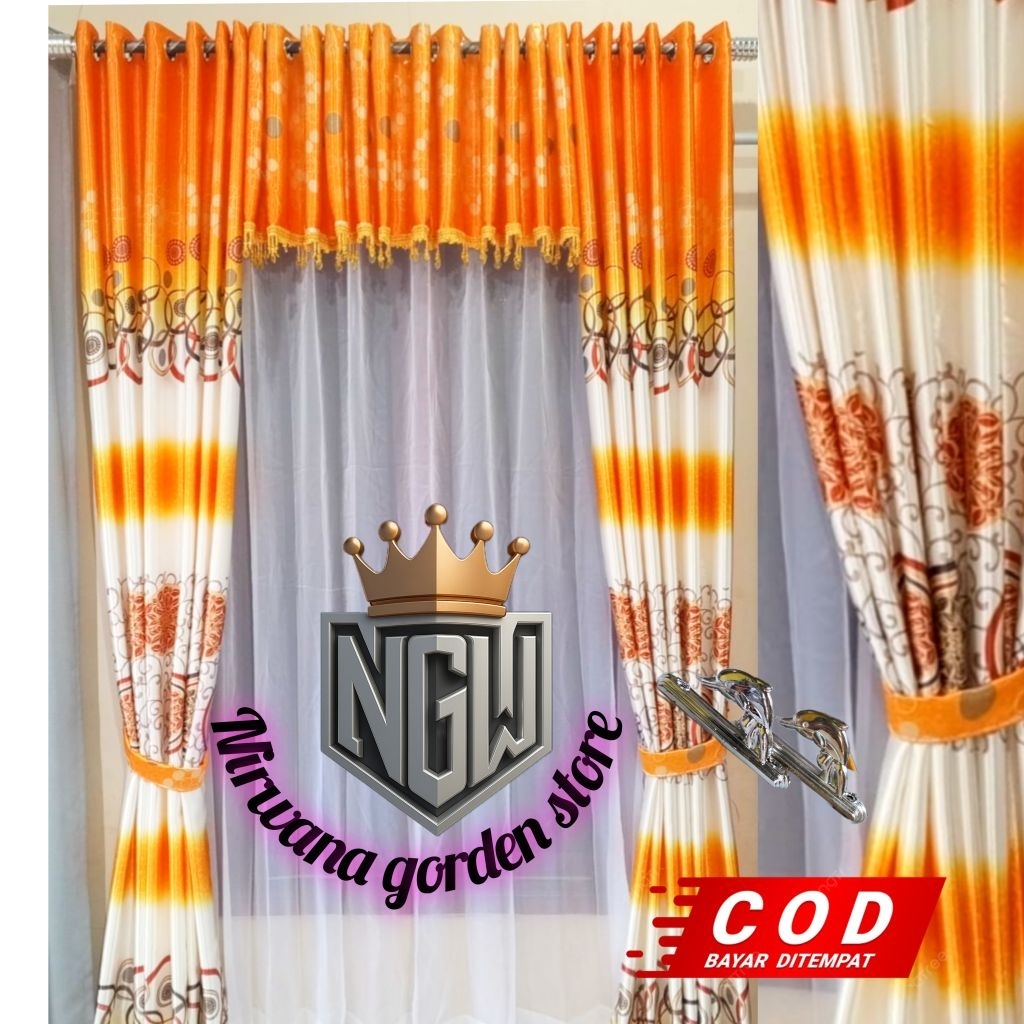 Gorden Pintu Kamar Tidur Aesthetic Blackout Import Printing Mode Smokring