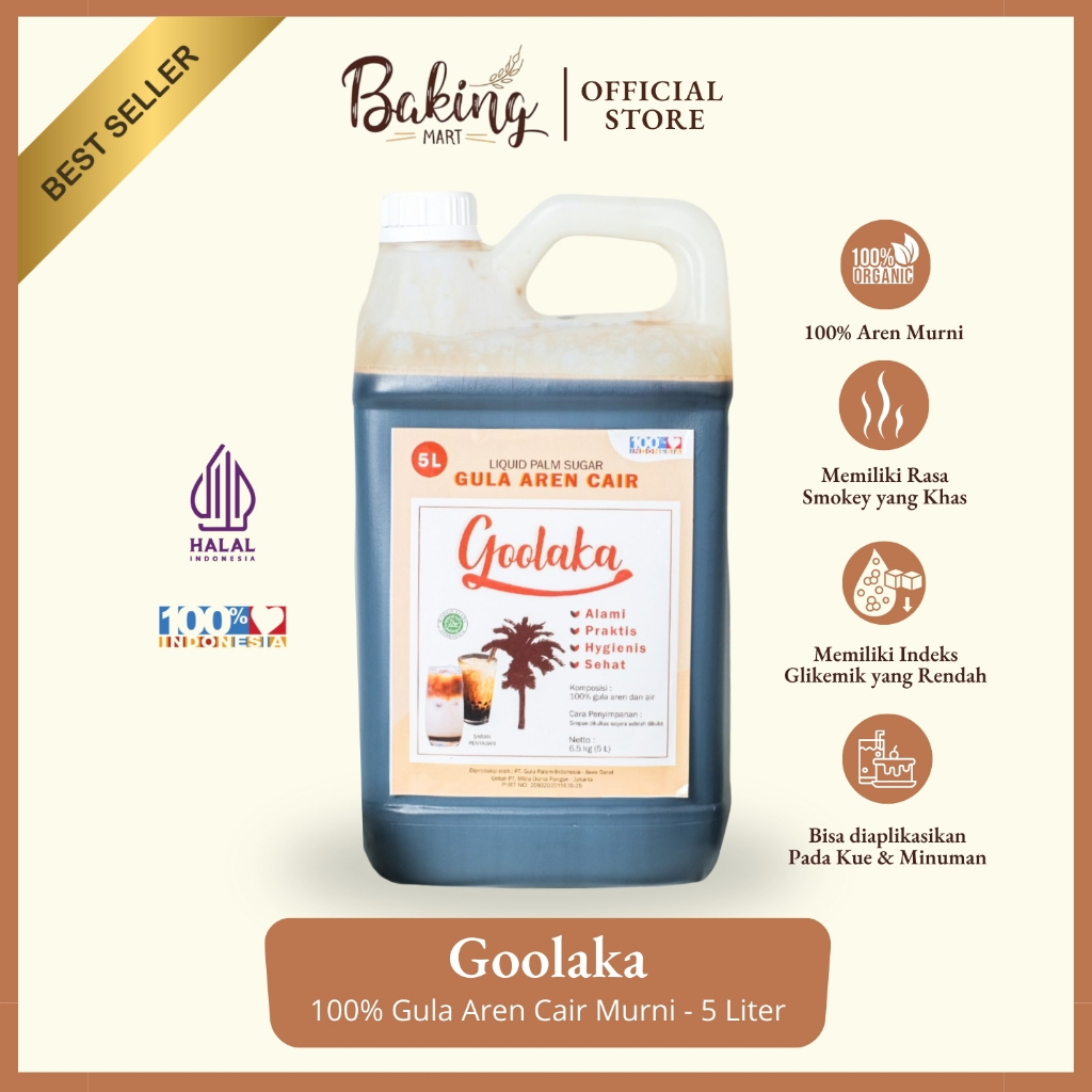 

Goolaka Gula Aren Cair Murni Asli - 5 Liter