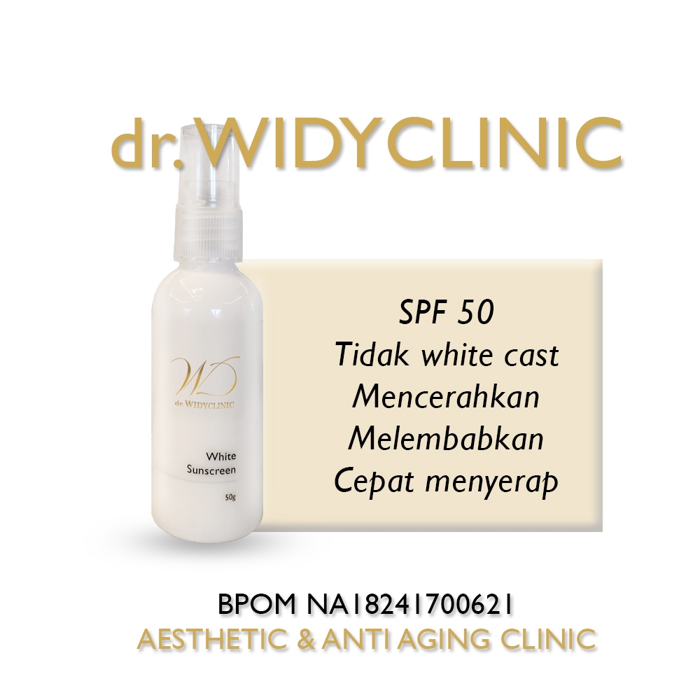 White Sunscreen Wajah dr Widy Clinic Mencerahkan Glowing Melembabkan Skincare BPOM