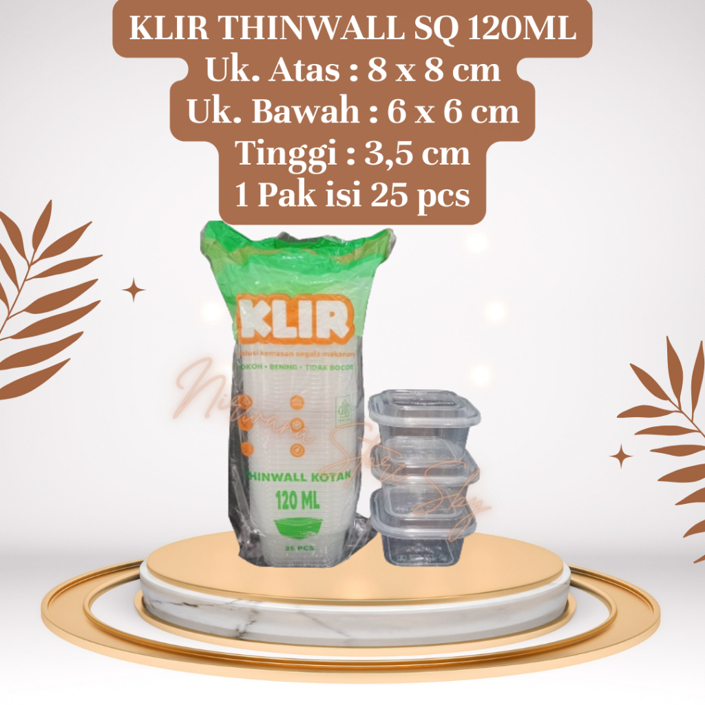 (25 Pcs) Klir Thinwall Kotak 120ml | Cup Puding / Cup Ice / Kotak Puding Mini / Thinwall Square