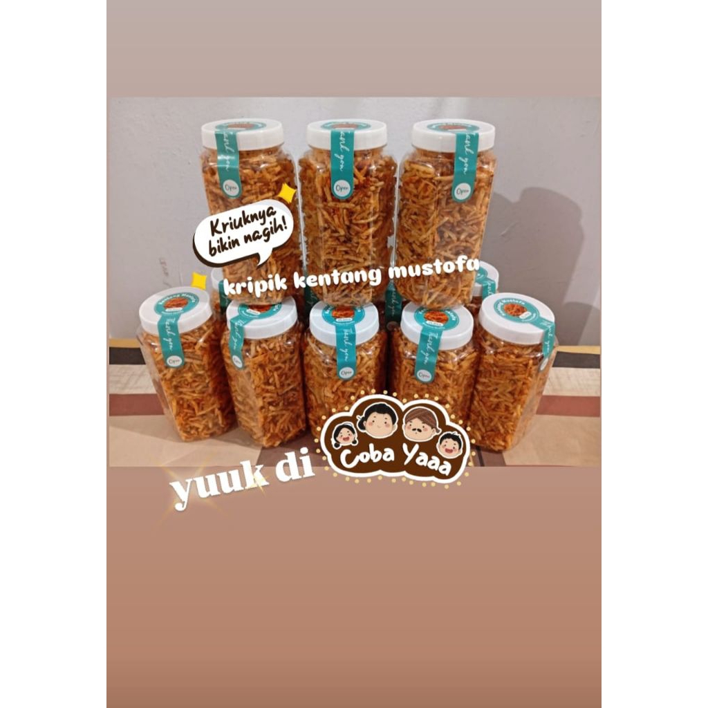 

Kentang Mustofa merk 2Lima.kemasan tabung 700 ml. isi 200 gram