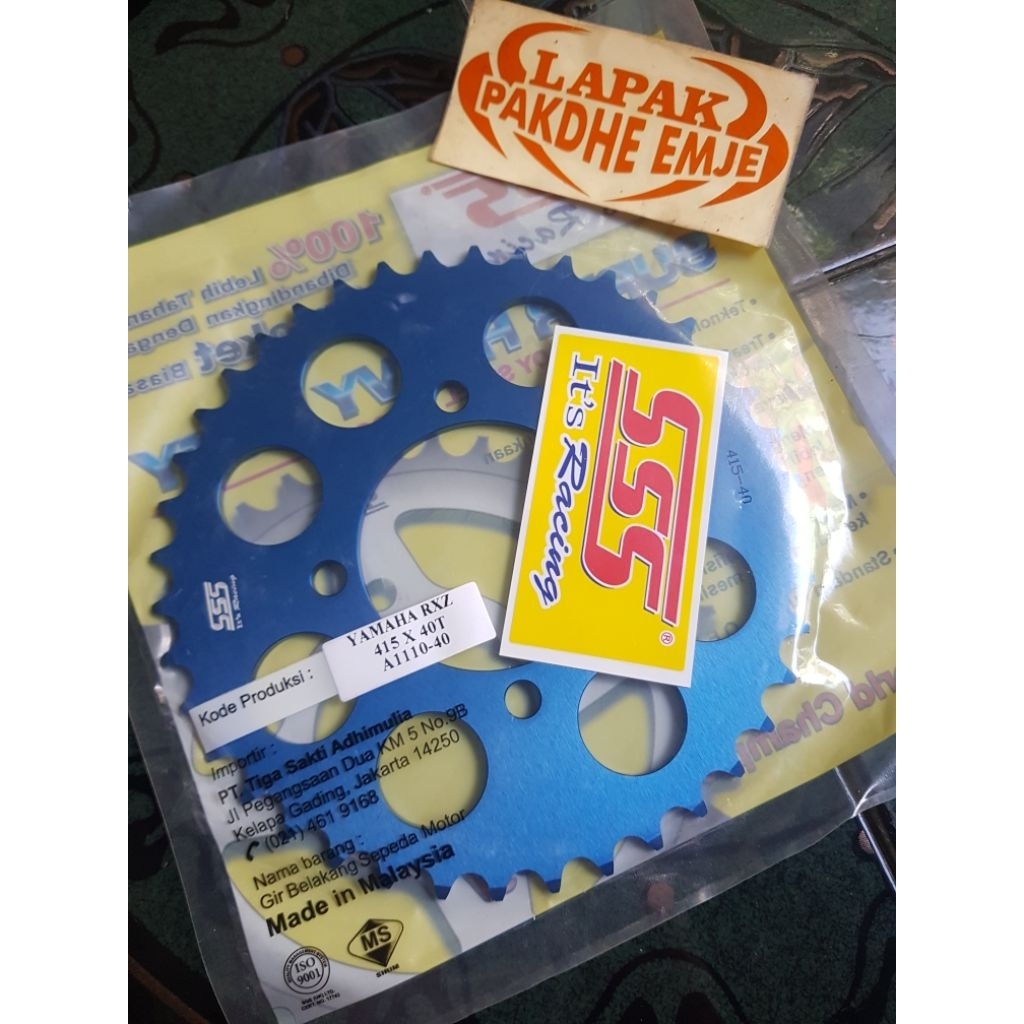 GEAR BELAKANG SSS 415 40 BLUE ALUMINIUM RXZ RX KING JUPITER Z 110 JUPITER MX NEW NJMX RXS FIZR FORCE