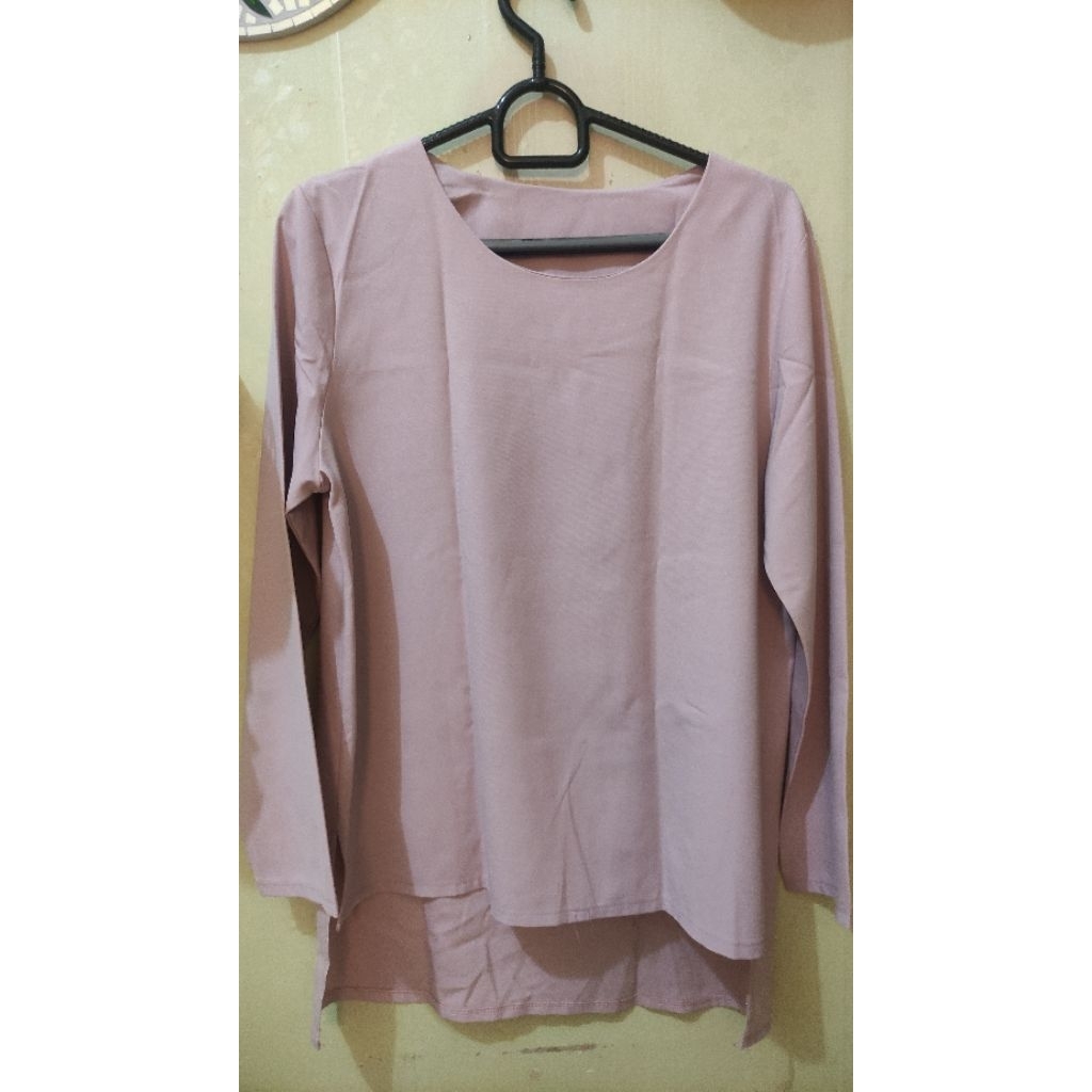 Baju atasan cewek warna pink nude
