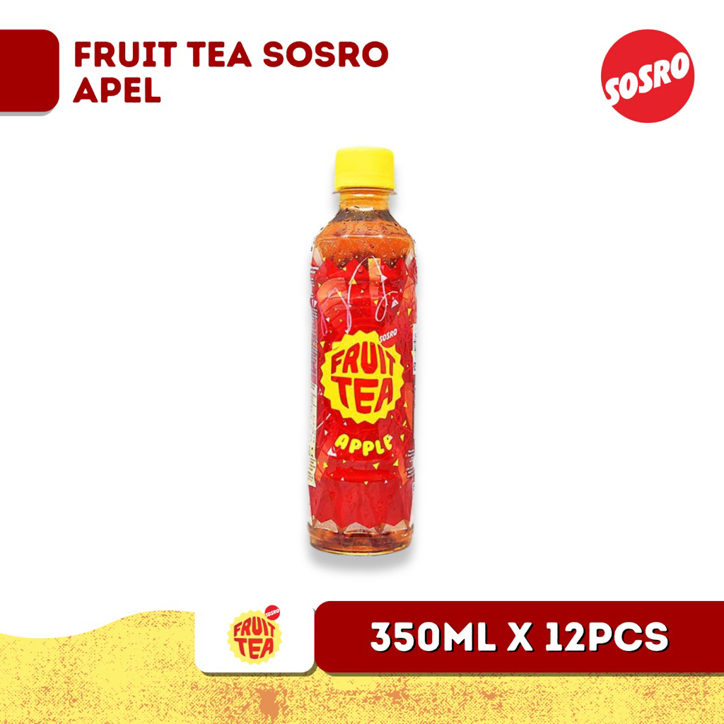 

Fruit Tea Sosro Botol pet Rasa Apel 350 ml satu dus isi 12pcs