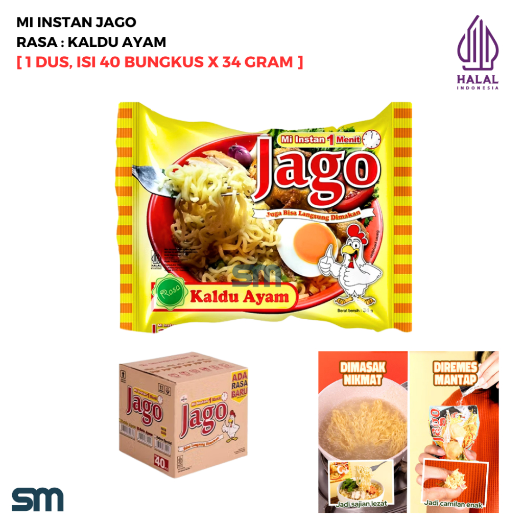 

Jago Mie Instan 34 Gram [1 Dus, Isi 40 Bgks]