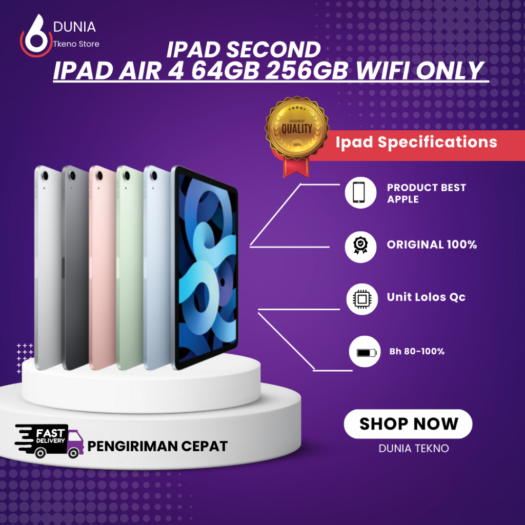 Ipad Air 4 64GB 256GB Wifi Only Second TERMURAH JAMINAN ORIGINAL APPLE