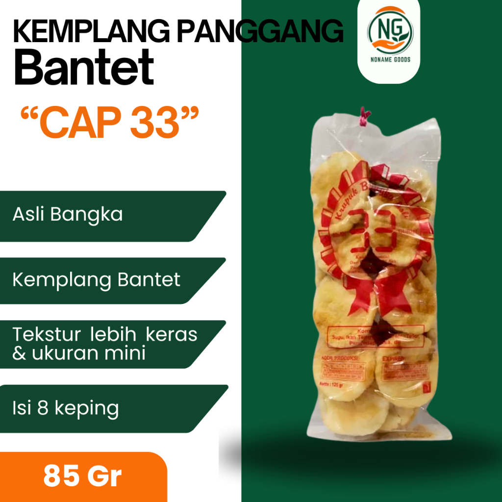 

KEMPLANG PANGGANG BANTET CAP 33 ASLI BANGKA isi 8 KEPING