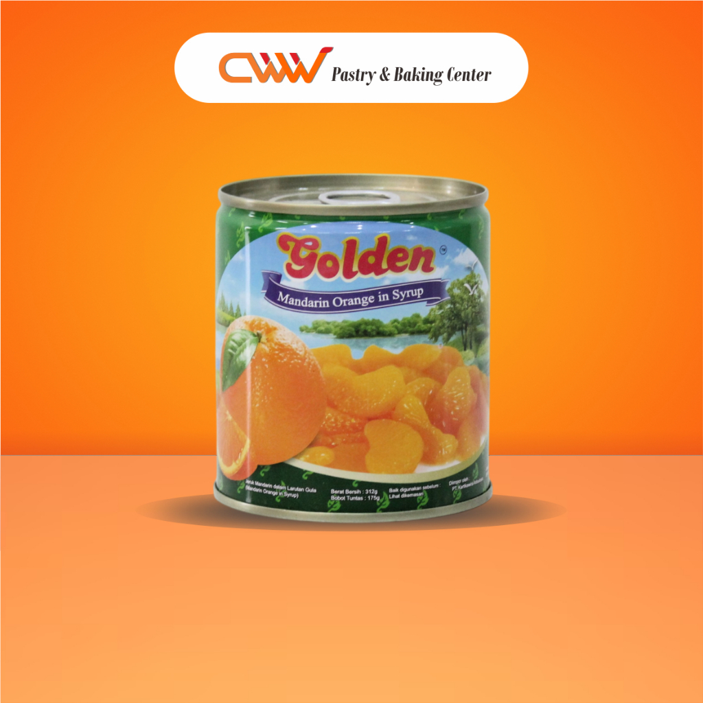 

Golden Mandarin Orange in Syrup Buah Jeruk Kaleng Isian Topping Kue Cake Roti Pudding Jelly Minuman