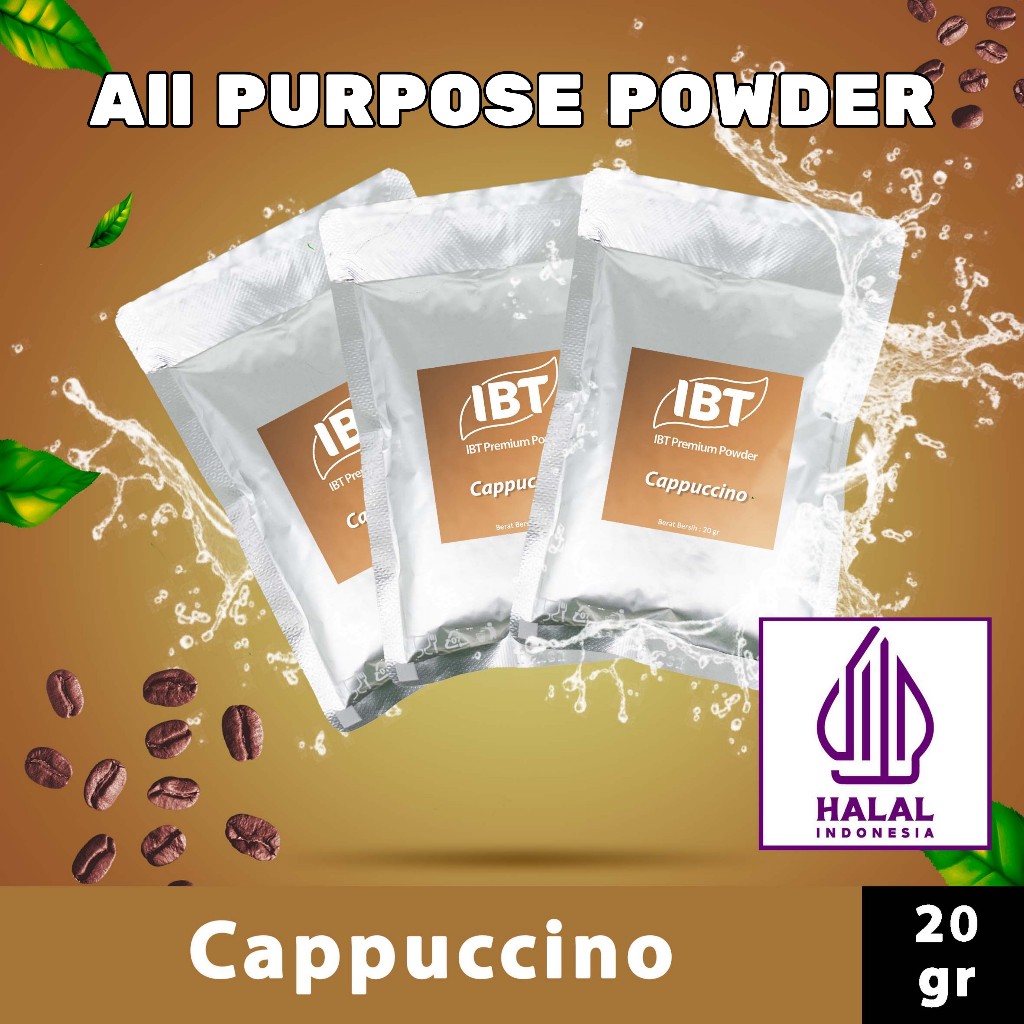 

Bahan Minuman Bubuk Rasa Cappuccino IBT Premium Powder Sachet