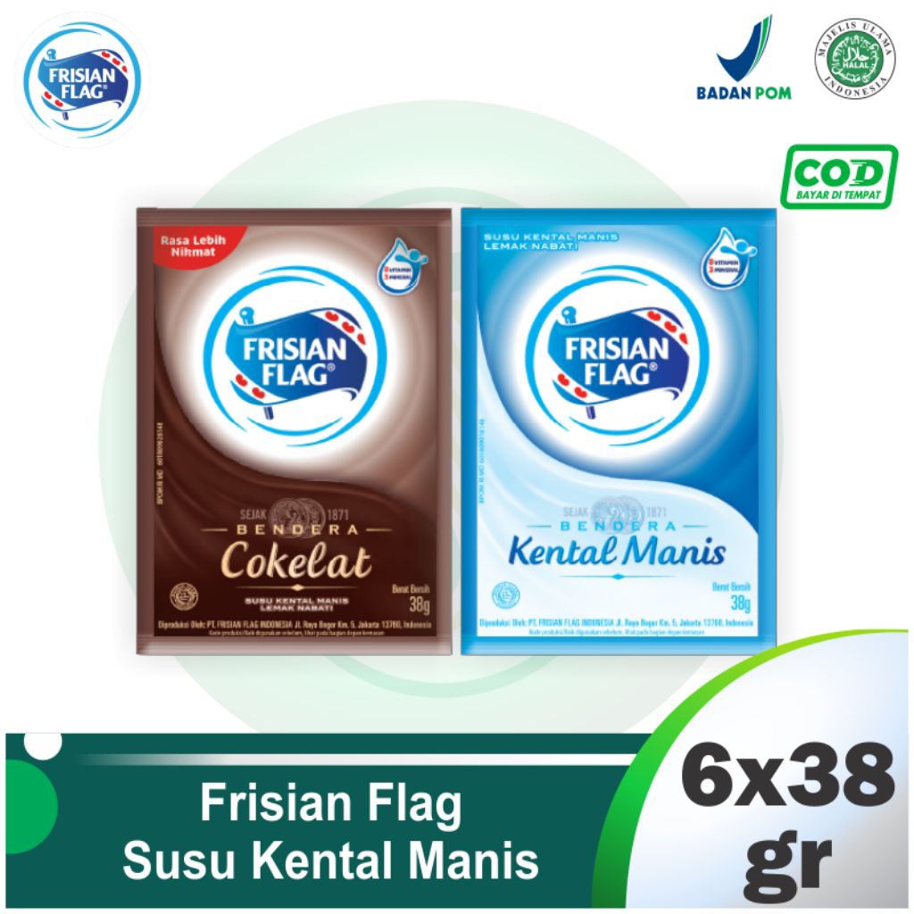 

[ 1 PACK ISI 6 PCS ] SKM BENDERA | Susu Frisian Flag Sachet | SKM Renteng | Bendera Cokelat | Bendera Kental Manis | FRISIAN FLAG SACHET