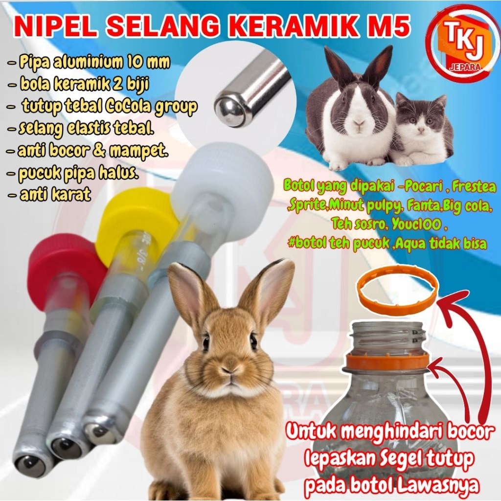 Nipel kelinci selang keramik M5 Nipel minum Kelinci kucing hamster dot niple nipple kempengan