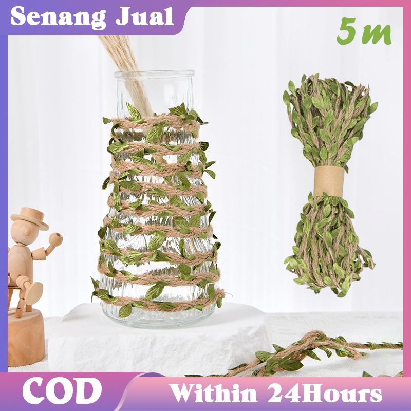 

1 Gulung 5m Tali Rami Daun Hijau Jute Rope Leaf Ntuk Dekorasi Pesta Ulang Tahun