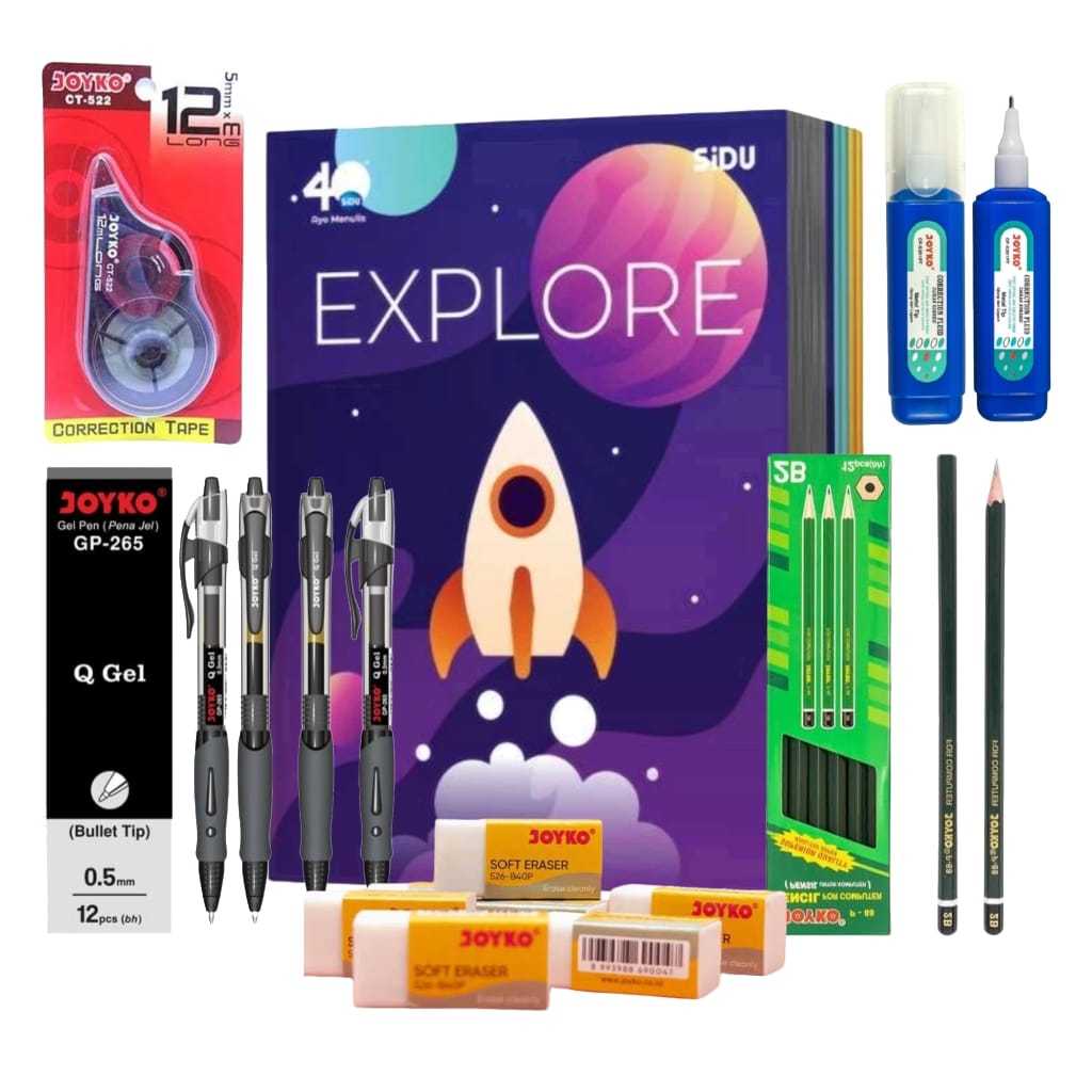 

[PAKET LENGKAP] 1 Set Buku Tulis Alat Tulis JOYKO Perlengkapan Sekolah Back To School - MY