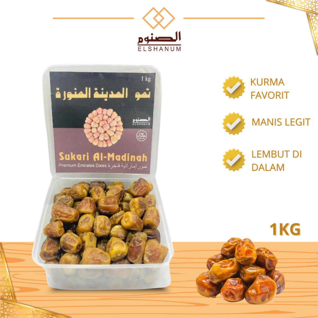 

Kurma Sukari Premium 1kg, Empuk Lembut Manisnya Pas, Oleh-Oleh Haji Dan Umroh, Alelal Store