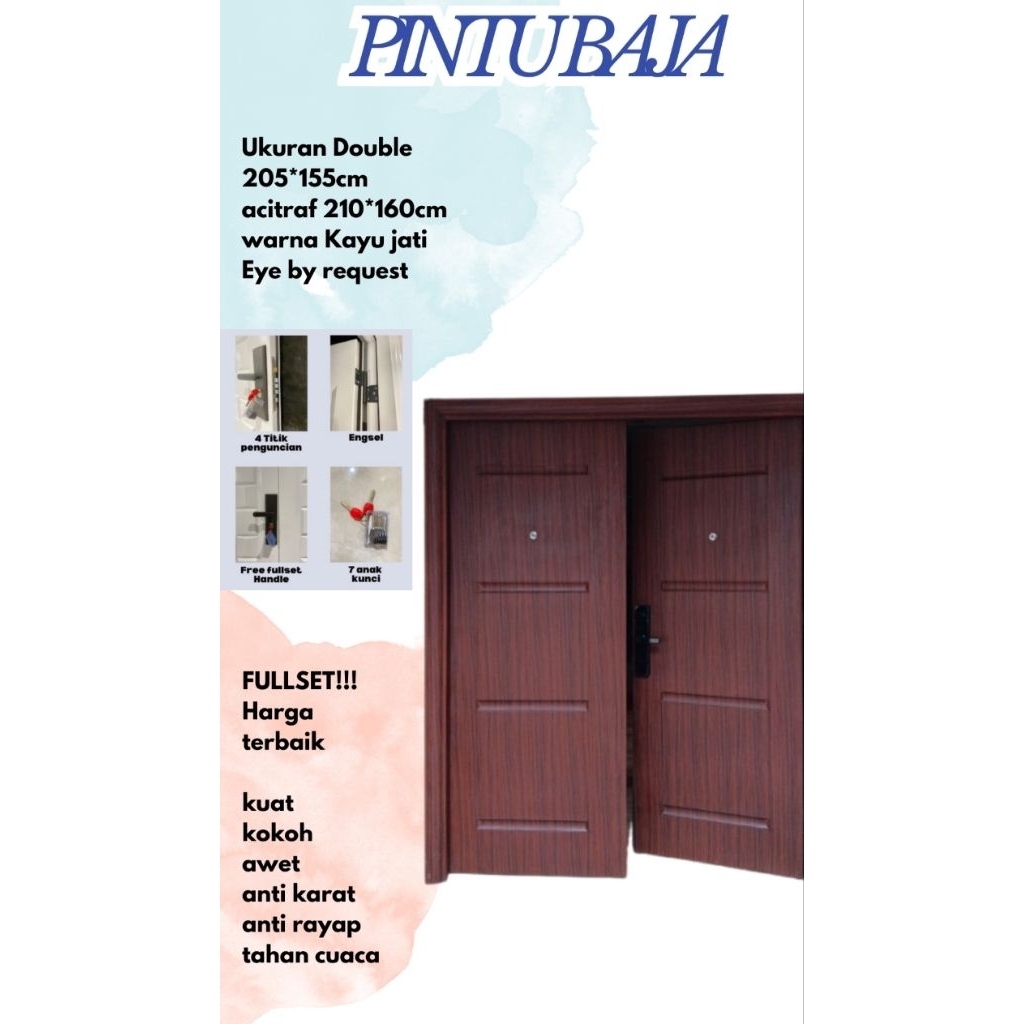 PINTU BAJA DOUBLE/PINTU UTAMA/PINTU KANTOR