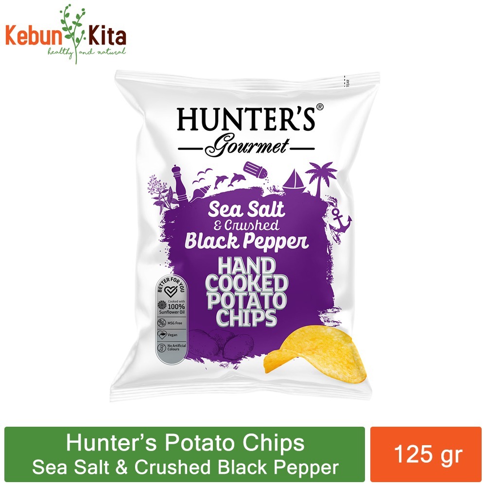 

Hunter's Potato Chips Sea Salt & Crushed Black Pepper 125gr