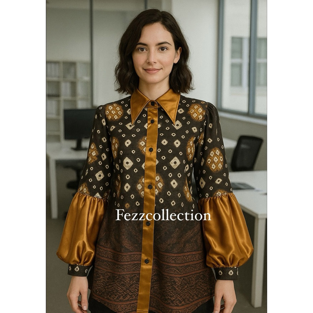 atasan jumputan kombinasi