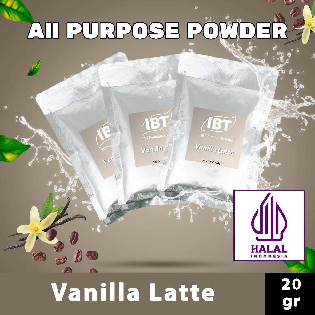 

Bahan Minuman Bubuk Rasa Vanilla Latte IBT Premium Powder Sachet