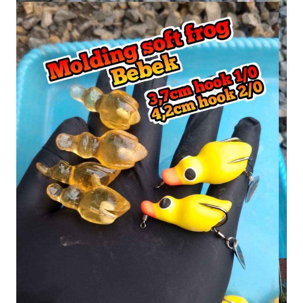 Molding  Soft frog Bebek 4,2cm dan 3,7cm bonus sumpit