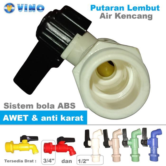 Keran Tembok VINO Bola ABS High Quality Kran Air Kencang Putaran Lembut Awet Anti Karat Drat 1/2 3/4