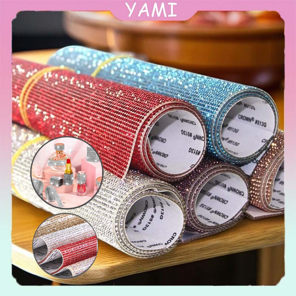 12*20cm DIY Stiker Kristal Berlian Imitasi Glass Rhinestone Sheet Untuk Dekorasi Mobil Rhinestone St