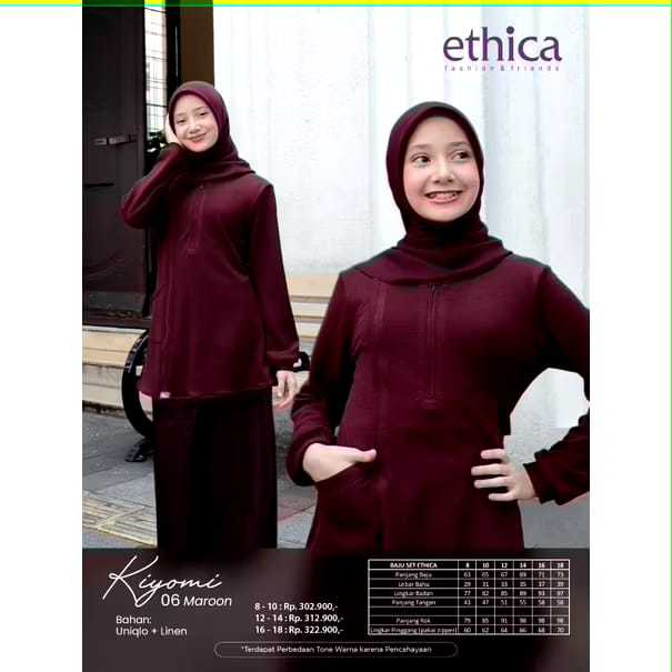 Promo Ethica Setelan Kiyomi 06 Maroon