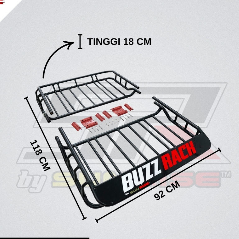Rooftop rak Universal Buzz Rack KNOCKDOWN Roofrack Rak Atas Mobil Rak Barang