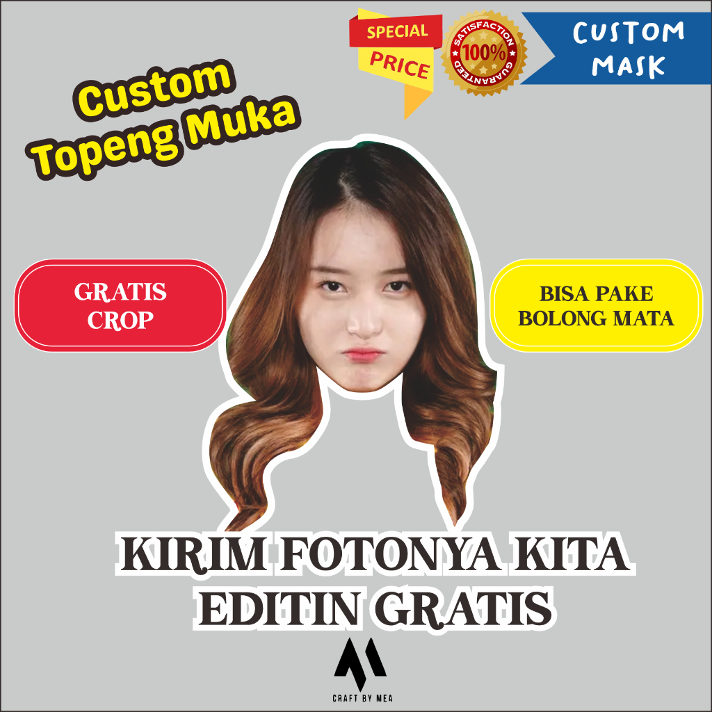Cetak Topeng Custom Wajah Muka Teman Sendiri Artis Ulang Tahun Wisuda
