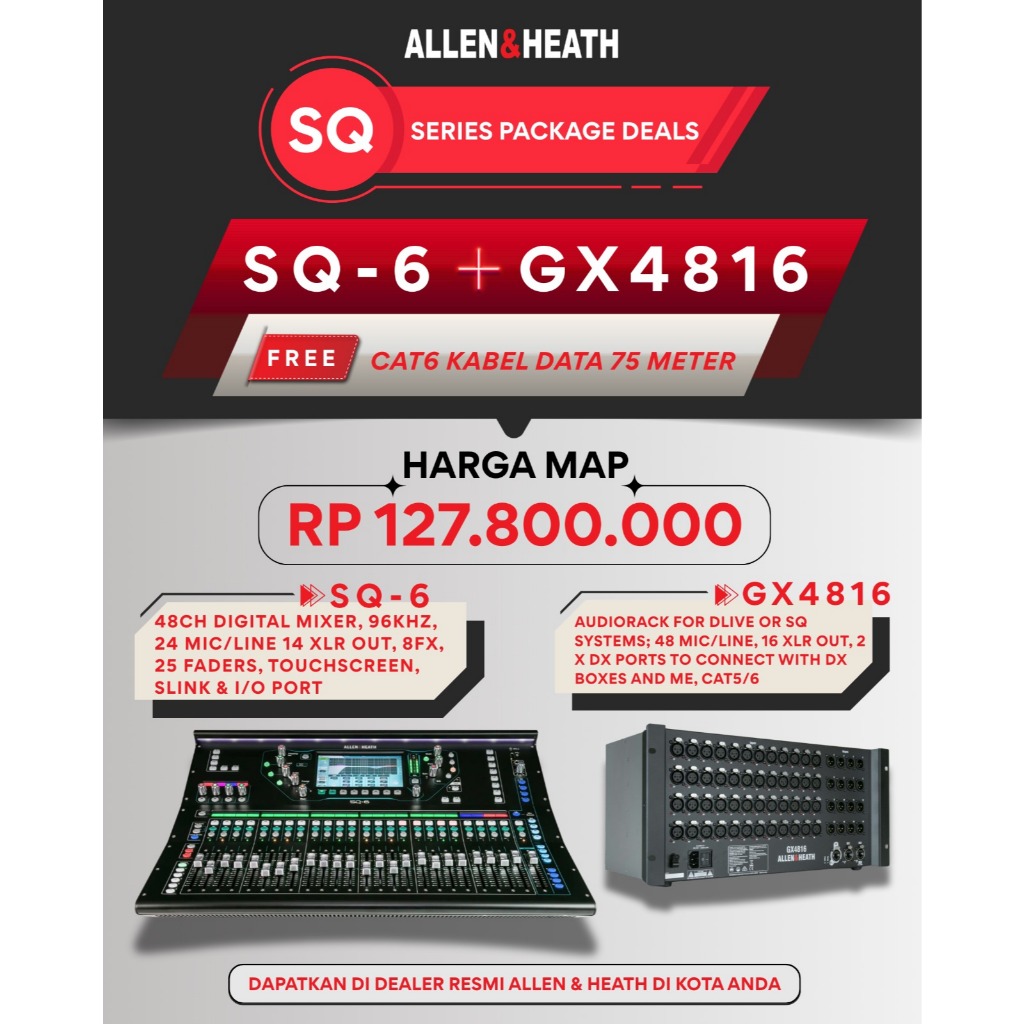 Allen & Heath SQ6 + GX 4816 Paket Digital Mixer original Paket