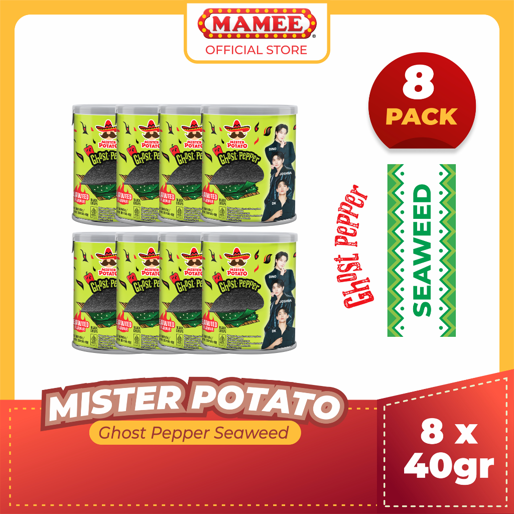 

Mister Potato Crisps Ghost Pepper Seaweed 40gr SVT JINJJA CRUNCH Edition - 8 Pcs