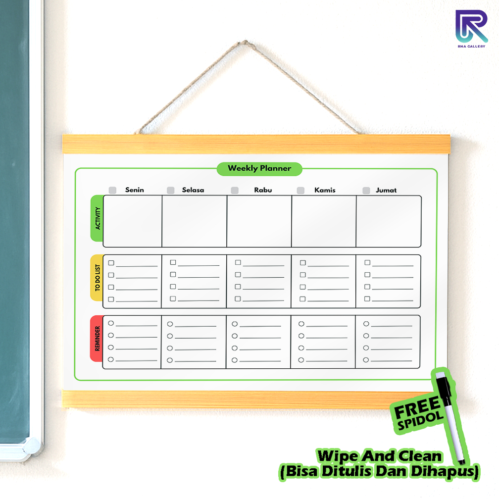 

RHA GALLERY Planner Schedule Weekly Planner Jadwal Mingguan Tugas Anak Wipe And Clean List Jadwal