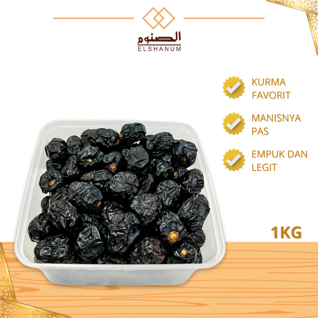 

kurma Ajwa Aliyah Premium 1kg, Empuk Legit Manisnyapas, Oleh-Oleh Haji Dna Umroh, Alelal Store
