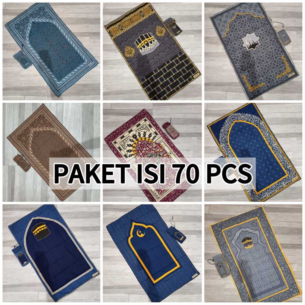 ISI 70 PCS SAJADAH TRAVEL MADE  IN TURKIYE / SAJADAH SOUVENIR Sajadah Jumbo Ukuran 105 x 60 cm