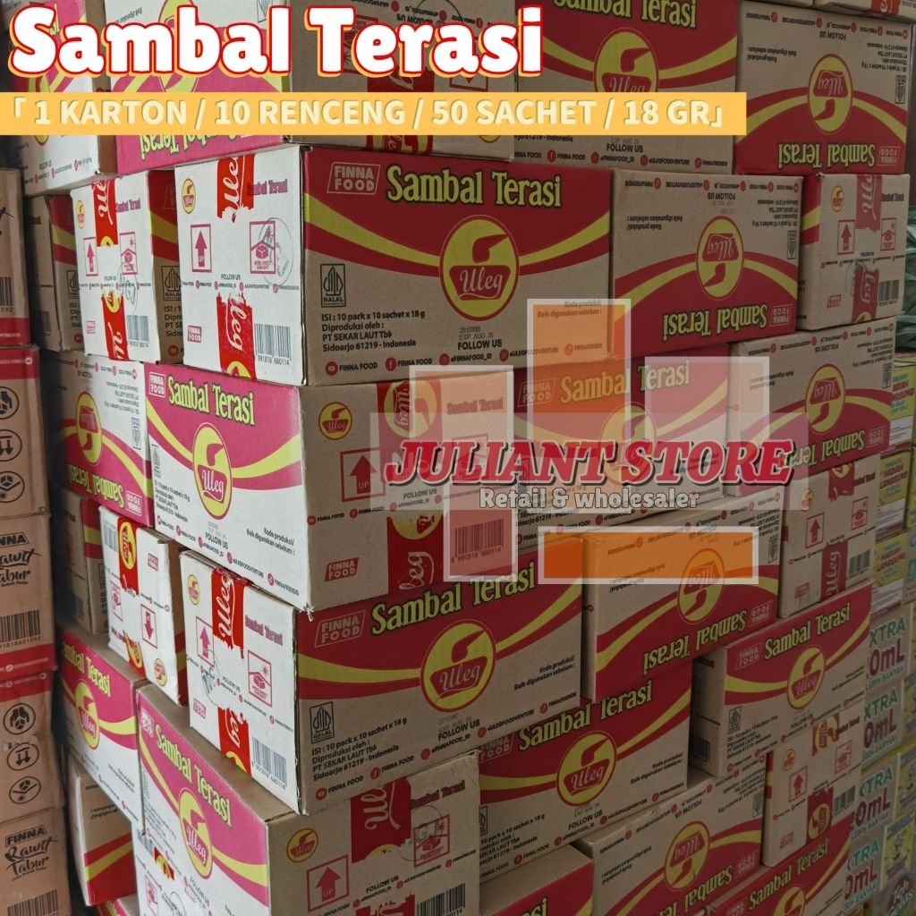 

1 KARTON Sambal Uleg Finna Terasi isi 10 Renceng Harga Grosir