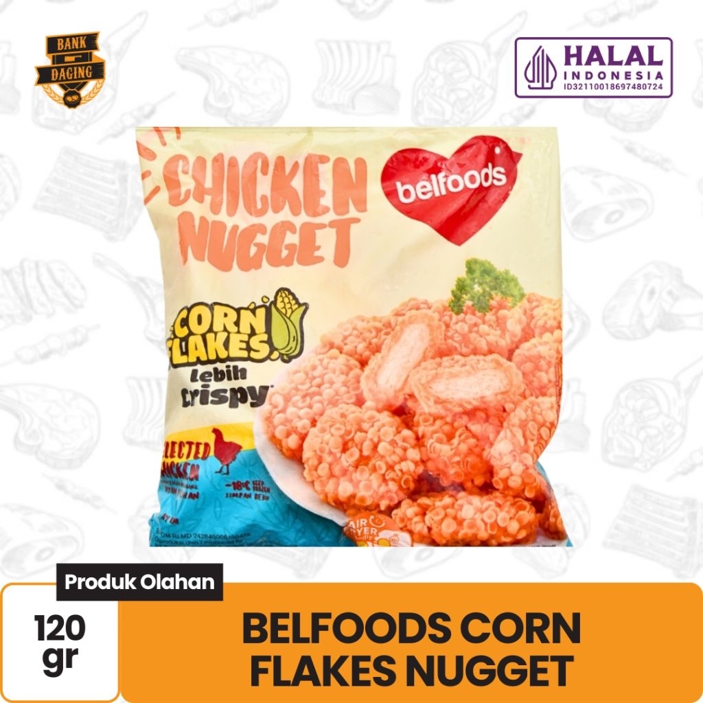 

BELFOODS FAVORITE CHICKEN NUGGET CORNFLAKES 120GR – NUGGET RENYAH & LEZAT