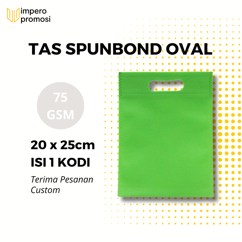 

Impero - GOODIE BAG OVAL SPUNBOND 20X25 MURAH HARGA KODIAN Warna Hijau Muda