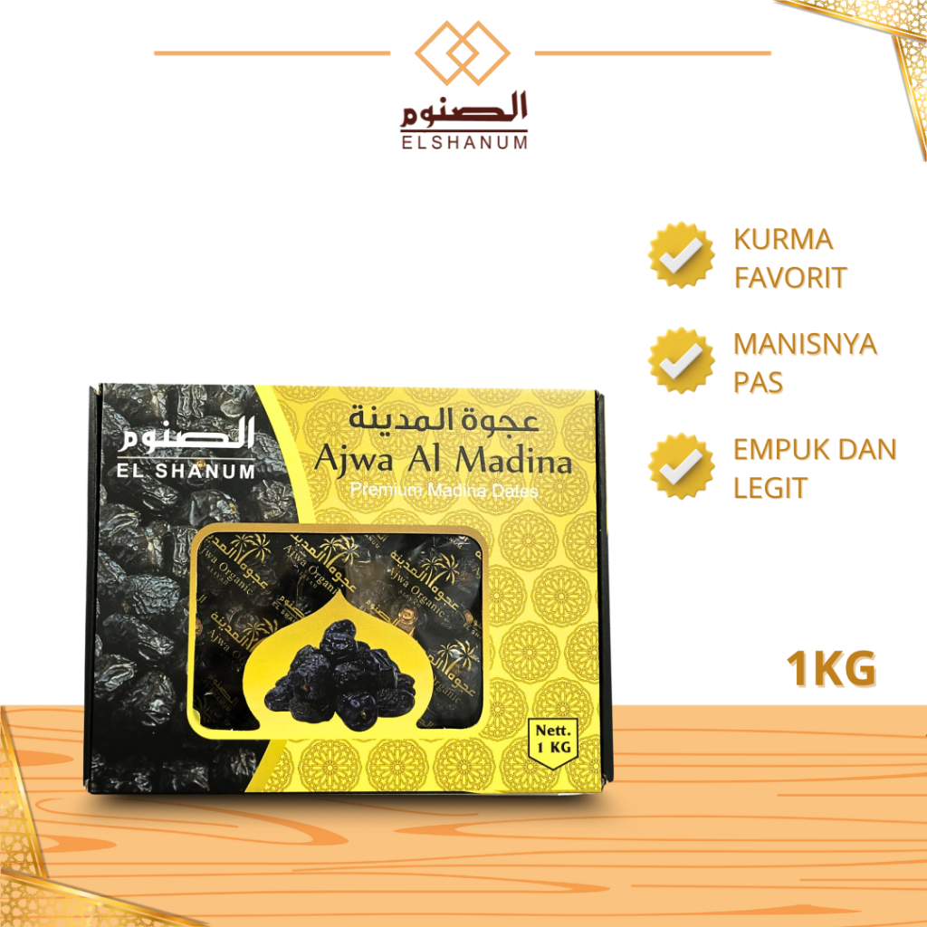 

Kurma Ajwa 1kg Premium Elshanum / Kurma Ajwa 1kg Asli 100% Original Premium / Shabani.Store/Elshanum