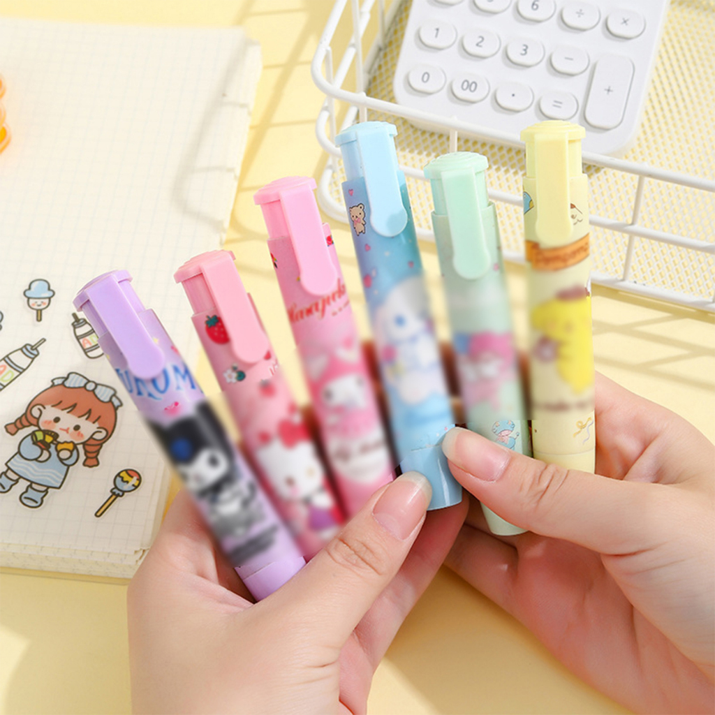 

Penghapus Pensil Karakter Kartun Lucu / Cute Pencil Mechanical Eraser Retractable / Penghapus Mekanik Bentuk Lipstick Import Tinta Berwarna A76