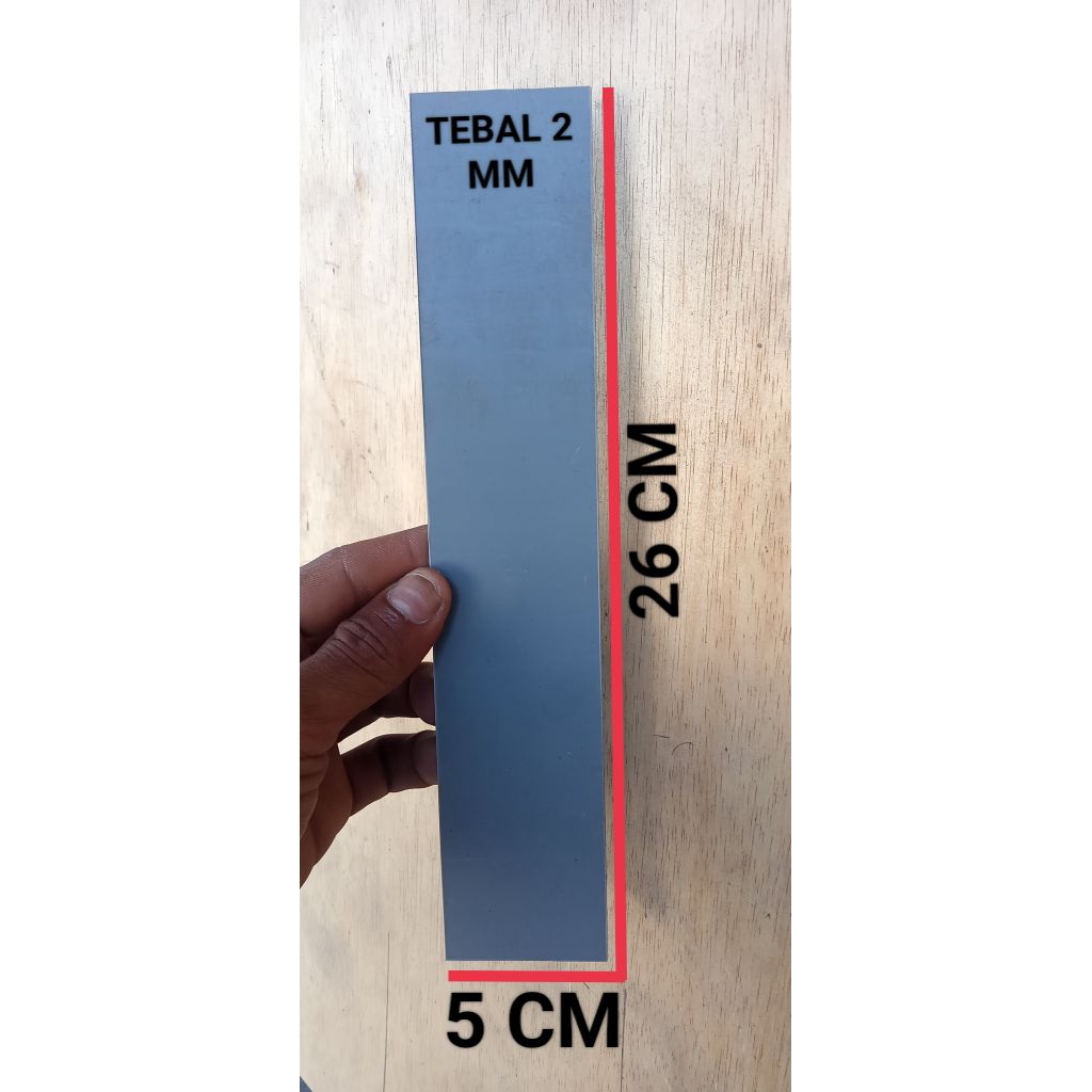 Pipa pvc lembaran ketebalan 2 mm ukuran 5cmx26cm