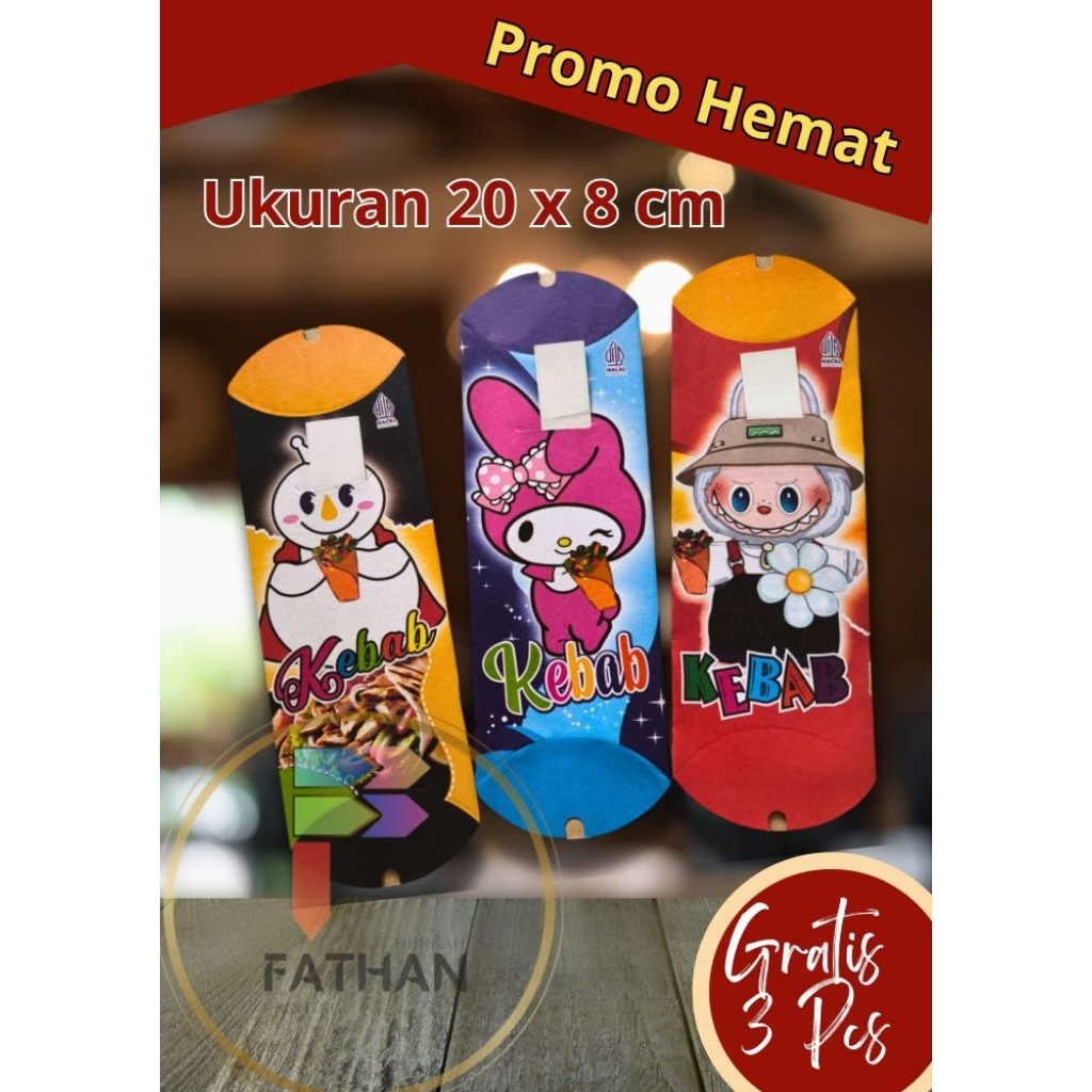 

PROMO Bungkus kebab, Kemasan kebab, Wadah Kebab Mini Tarikan isi 100 pcs Uk 20 x 8 cm [ Duplex ]