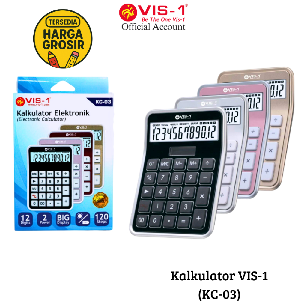 

VIS-1 Kalkulator 12 Digits kode KC-03 / Kalkulator Hitung