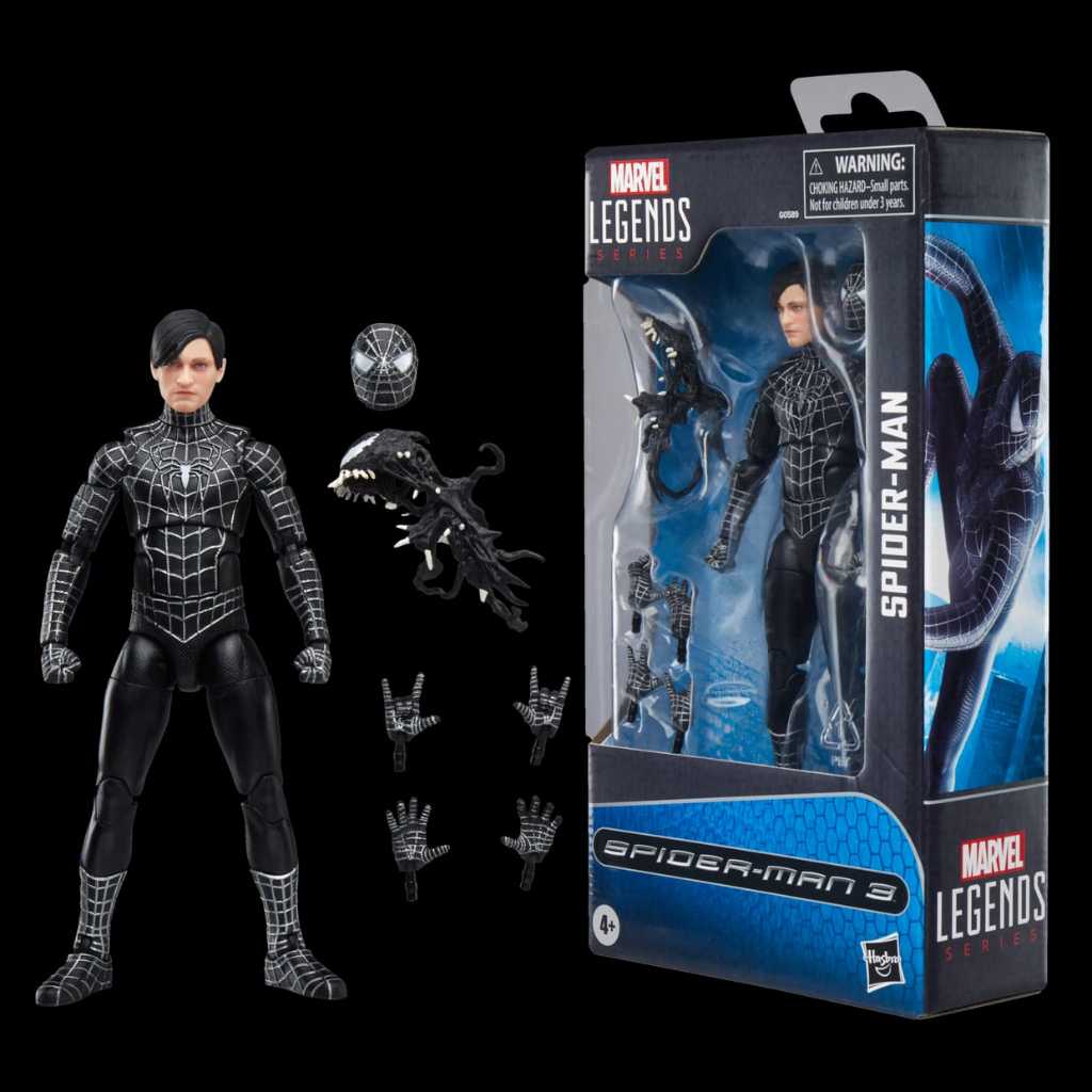 Marvel legends series Spiderman 3 black suit hasbro spider man venom Peter Parker emo