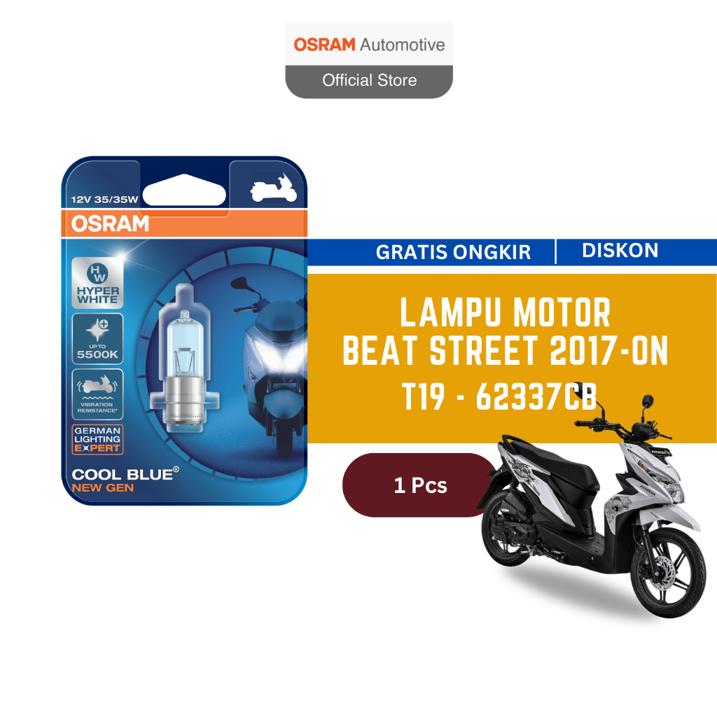 Osram Lampu Depan Motor Honda Beat Street 2017 on - 62337CB
