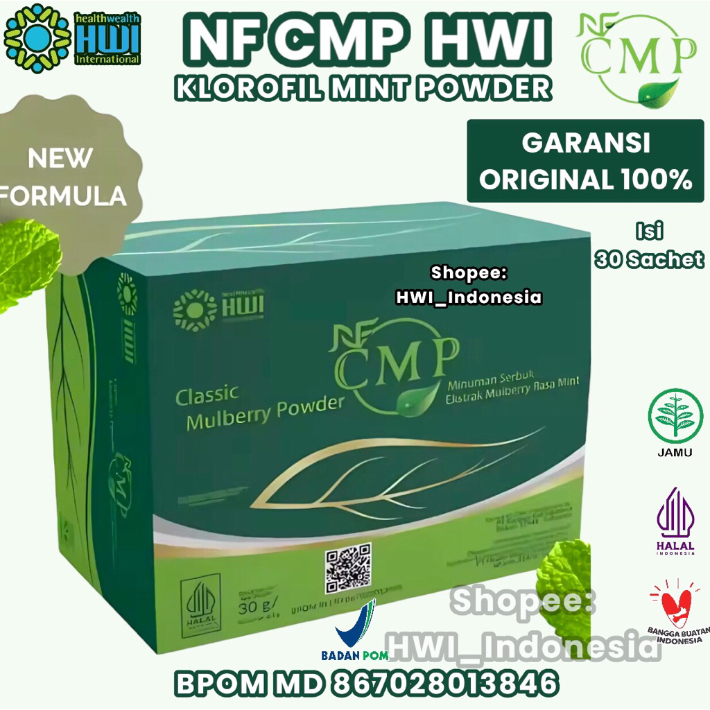 CMP HWI Original 100% BPOM 30 Sachet Ekstrak Klorofil Herbal Detox HWI CMP Rasa Mint Asli Produk HWI