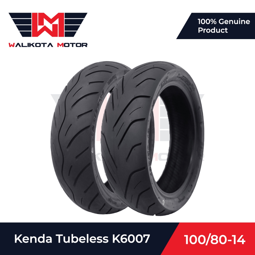 KENDA BAN TUBLES TUBELESS K6007 SPORT 100/80 RING 14 BAN MOTOR VARIO LEXI AEROX PCX ORIGINAL
