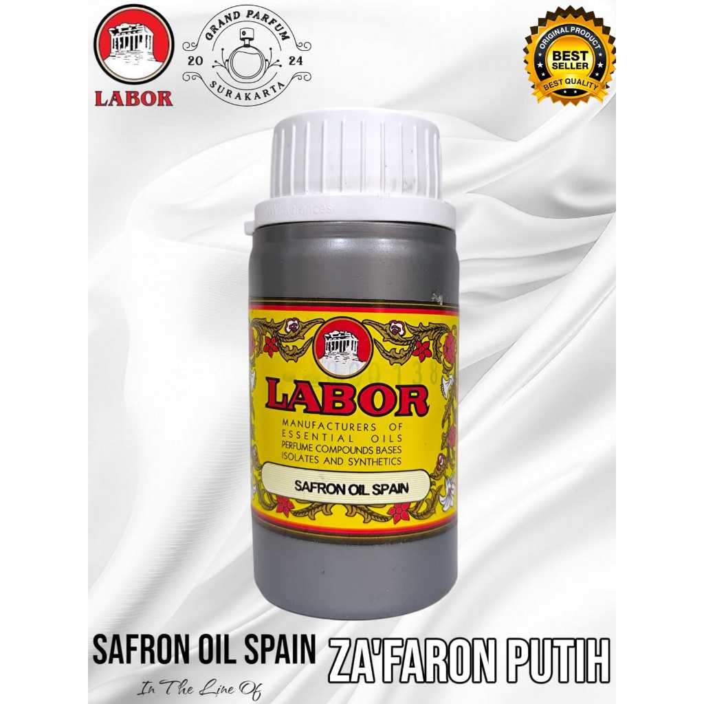SAFRON OIL SPAIN ~Zafaron Putih~ BY LABOR BIBIT MURNI  KEMASAN SEGEL KALENG 100 GRAM ( ORIGINAL ).