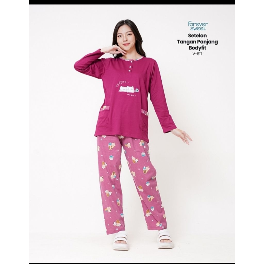 Baju tidur Body Fit kaos Forever sweet