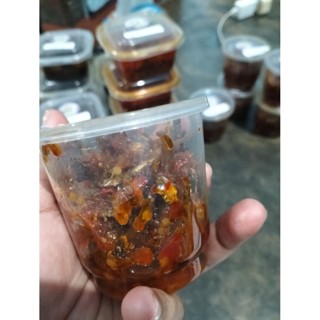 

sambel cumi ijo dan merah, teri 100gram