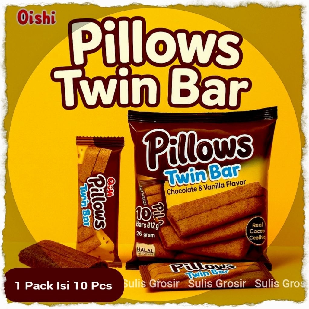 

Oishi Pillow s Twin Bar Cokelat Vanila 1 Pack Isi 10 pcs